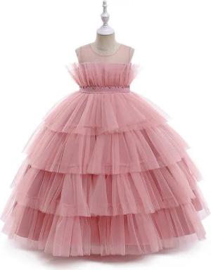 AUKUU Jerseykleid Kleid ärmelloses Kleid für kleine Mädchen, Abendkleid für Klavieraufführungen