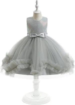 AUKUU Jerseykleid Kleid mit Schleife, ärmelloses Kleid für kleine Mädchen, Anzüge für Piano-Auftritte