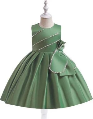 AUKUU Jerseykleid Ärmelloses Kleid mit Schleife, Partykleid, kleines Mädchenkleid