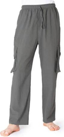 PANASIAM Wellnesshose Cargo-Hose K bequeme Sommerhose mit 4 Taschen aus 100% Baumwolle Unisex Freizeithose für Damen und Herren Relaxhose Cargohose