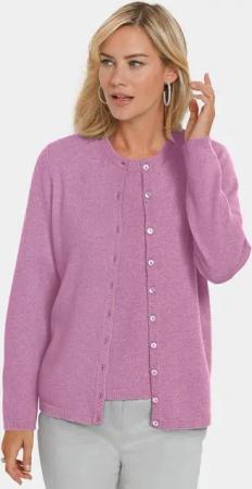 GOLDNER Strickjacke Kaschmirstrickjacke mit Rundhalsausschnitt
