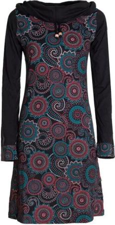 Vishes Jerseykleid Langarm Kleid Schal-Kleid Winterkleider Baumwollkleid Hippie, Goa, Ethno Style