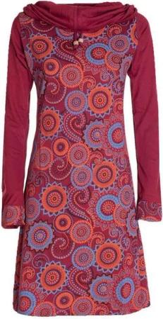 Vishes Jerseykleid Langarm Kleid Schal-Kleid Winterkleider Baumwollkleid Hippie, Goa, Ethno Style