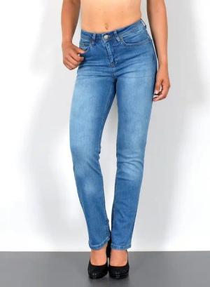 ESRA Straight-Jeans Stretch-Jeans Damen High Waist Jeans Straight Leg Hose Regular G3 Straight Fit Jeans Damen High Waist Gerade Schnitt Jeans bis Übergröße