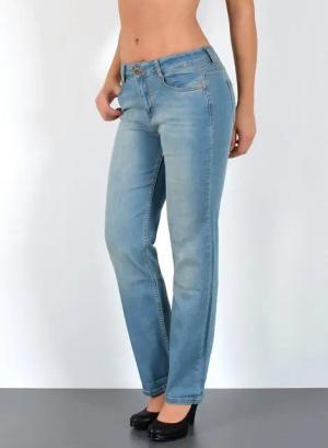 ESRA Straight-Jeans Stretch-Jeans Damen High Waist Jeans Straight Leg Hose Regular G3 Straight Fit Jeans Damen High Waist Gerade Schnitt Jeans bis Übergröße