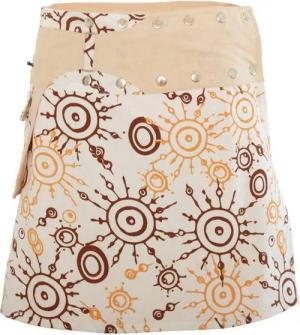 PUREWONDER Wickelrock Damen Rock mit auffälligem Muster und Tasche sk174 Baumwolle Einheitsgröße