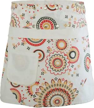 PUREWONDER Wickelrock Damen Rock mit Druckknöpfen und Tasche sk178 Baumwolle Einheitsgröße