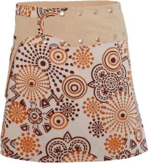 PUREWONDER Wickelrock Damen Rock mit Tasche und Print sk170 Baumwolle Einheitsgröße