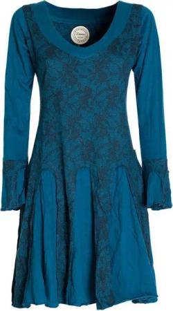 Vishes Jerseykleid Damen Langarm Longshirt-Kleid Sweatkleid Shirt-Kleid Tunika-Kleid Guru, Retro, Hippie Style