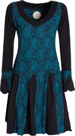 Vishes Jerseykleid Damen Langarm Longshirt-Kleid Sweatkleid Shirt-Kleid Tunika-Kleid Guru, Retro, Hippie Style
