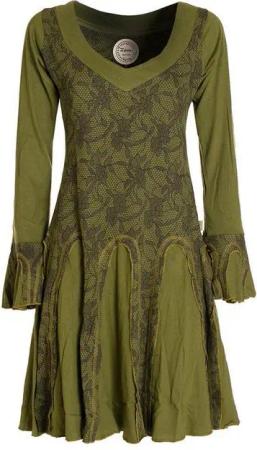 Vishes Jerseykleid Damen Langarm Longshirt-Kleid Sweatkleid Shirt-Kleid Tunika-Kleid Guru, Retro, Hippie Style
