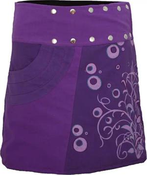 PUREWONDER Wickelrock Damen Rock mit Druckknöpfen und Tasche sk175 Baumwolle Einheitsgröße