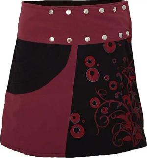 PUREWONDER Wickelrock Damen Rock mit Druckknöpfen und Tasche sk175 Baumwolle Einheitsgröße