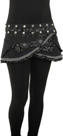 PUREWONDER Wickelrock Damen Rock mit Druckknöpfen sk26 kurz