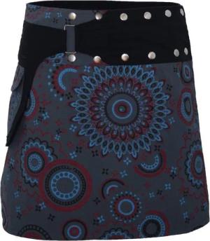 PUREWONDER Wickelrock Damen Rock mit Muster und Tasche sk112 Baumwolle Einheitsgröße