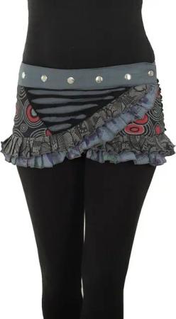 PUREWONDER Wickelrock Damen Rock mit Druckknöpfen sk27 kurz