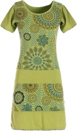 Vishes Sommerkleid Kurzarm Damen Sommer-Kleid Mini-Kleid Tunika-Kleid T-Shirtkleid Guru, Hippie, Ethno Style