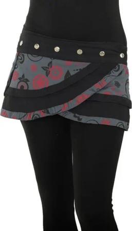 PUREWONDER Wickelrock Damen Rock mit Druckknöpfen sk29 kurz