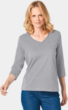 GOLDNER T-Shirt Kurzgröße: Shirt mit V-Ausschnitt