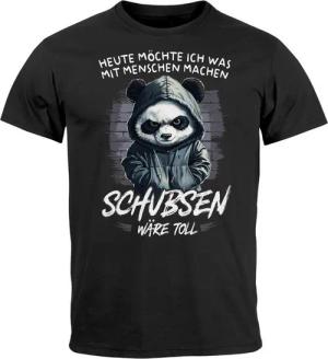 MoonWorks Print-Shirt Herren T-Shirt Heute möchte ich was mit Menschen machen Schubsen wäre mit Print
