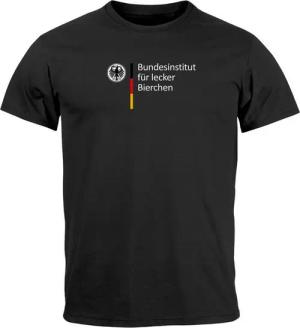 MoonWorks Print-Shirt Herren T-Shirt Alkohol Bier Bundesinstitut für lecker Bierchen mit Print
