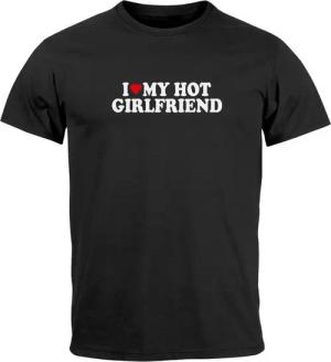MoonWorks Print-Shirt Herren T-Shirt I love my hot Girlfriend Herz Fun-Shirt Spruch lustig mit Print