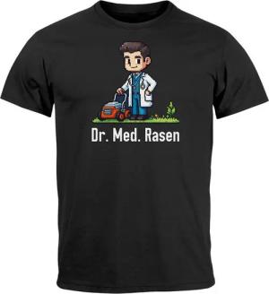 MoonWorks Print-Shirt Herren T-Shirt Wortspiel Flachwitz Rasen mähen Fun-Shirt lustige mit Print