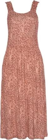 Beachtime Jerseykleid mit Blätterdruck und Taschen, leichtes Strandkleid, Sommerkleid