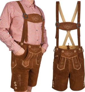 Trachtify Trachtenlederhose kurze Trachtenhose Herren Antik Deluxe Lederhose
