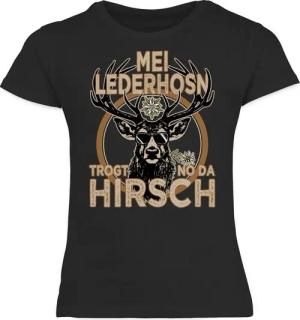 Shirtracer T-Shirt Trachten Outfit Lederhose Spruch Trägt der Hirsch Mode für Oktoberfest Kinder Outfit