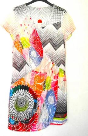 Kalisson Midikleid Kunterbunt Kleid 100% Baumwolle, farbenfroh