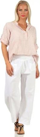 Aurela Damenmode Leinenhose Sommerliche Leinen Pumphose luftig leichte Schlupfhose (1-tlg) elastischer Bund, in Unifarbe