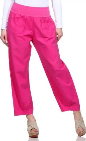 Aurela Damenmode Leinenhose Sommerliche Leinen Pumphose luftig leichte Schlupfhose (1-tlg) elastischer Bund, in Unifarbe