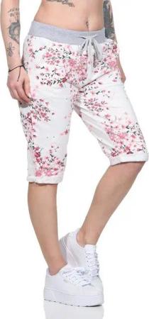 Aurela Damenmode Bermudas Kurze Damen Sommerhose leichte Bermuda Shorts gemustert