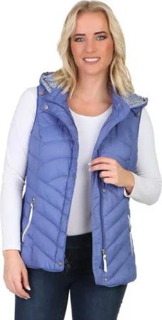 Aurela Damenmode Steppweste Damen Weste Ultraleichte Steppweste Übergang abnehmbare Kapuze, Elastikzone