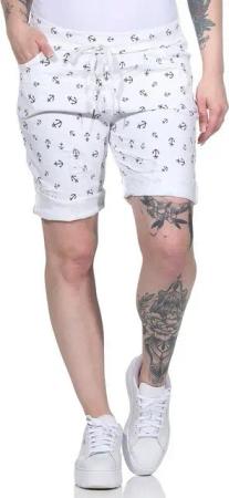 Aurela Damenmode Chinoshorts Kurze Damen Hose Sommer Chino maritime Bermuda Maritime Sommerhose mit modernem Anker Design