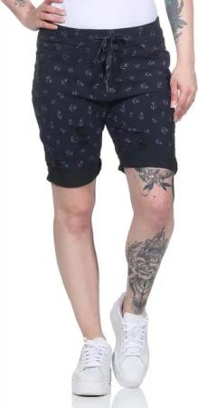 Aurela Damenmode Chinoshorts Kurze Damen Hose Sommer Chino maritime Bermuda Maritime Sommerhose mit modernem Anker Design