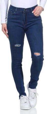 Aurela Damenmode Destroyed-Jeans Damen Jeanshosen im Used Look 5 Pocket Jeans mit Rissen (1-tlg)