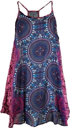 Guru-Shop Midikleid Boho Dashiki Minikleid, Trägerkleid,.. alternative Bekleidung