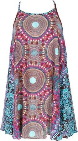 Guru-Shop Midikleid Boho Dashiki Minikleid, Trägerkleid,.. alternative Bekleidung