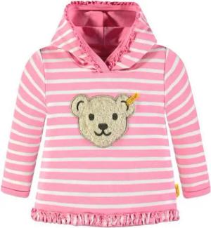 Steiff Collection Kapuzenshirt Girls Sweatshirt mit Kapuze Kapuzenpulli Pullover Pulli Rosa gestreif