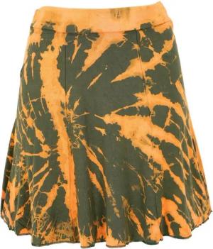 Guru-Shop Minirock Batik Hippie Minirock, Boho Sommerrock - olivgrün alternative Bekleidung