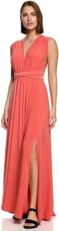 Worldclassca Abendkleid Worldclassca Abendkleid Partykleid Lang mit Schlitz Sommerkleid Maxikleid Cocktailkleid Wickelkleid Elegant Schulterfrei Ärmellos