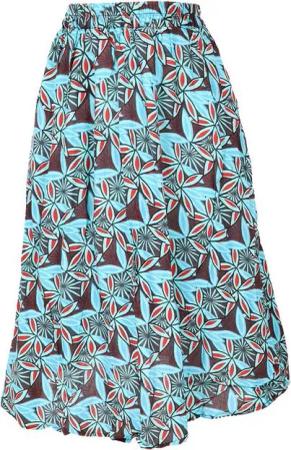 Guru-Shop Minirock Luftiger knielanger Rock, Boho Sommerrock - blau