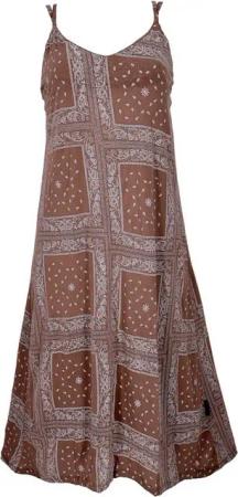 Guru-Shop Midikleid Midikleid mit Patchworkdruck, Sommerkleid,.. alternative Bekleidung