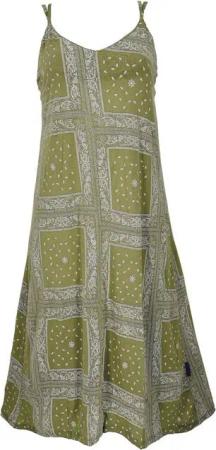 Guru-Shop Midikleid Midikleid mit Patchworkdruck, Sommerkleid,.. alternative Bekleidung