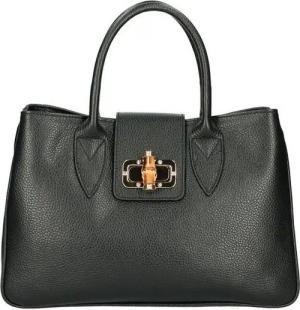 ITALYSHOP24 Schultertasche Made in Italy Damen Leder Shopper Handtasche Umhängetasche Henkel, zwei Muster nach Wahl für deinen Business, Reise und Freizeit Outfit