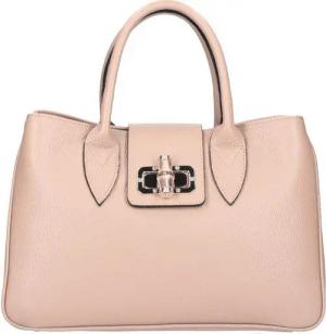 ITALYSHOP24 Schultertasche Made in Italy Damen Leder Shopper Handtasche Umhängetasche Henkel, zwei Muster nach Wahl für deinen Business, Reise und Freizeit Outfit
