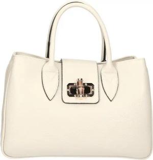 ITALYSHOP24 Schultertasche Made in Italy Damen Leder Shopper Handtasche Umhängetasche Henkel, zwei Muster nach Wahl für deinen Business, Reise und Freizeit Outfit