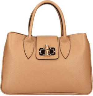 ITALYSHOP24 Schultertasche Made in Italy Damen Leder Shopper Handtasche Umhängetasche Henkel, zwei Muster nach Wahl für deinen Business, Reise und Freizeit Outfit